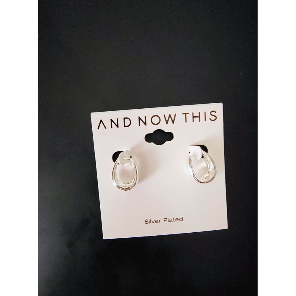 And Now This Graduated Huggie Hoop Earrings Gold Silver Plated Hinged Closure